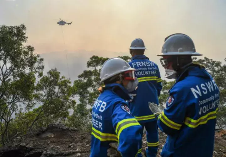 Los bomberos, apoyados por 100 camiones y 15 aeronaves. Foto: EFE 
