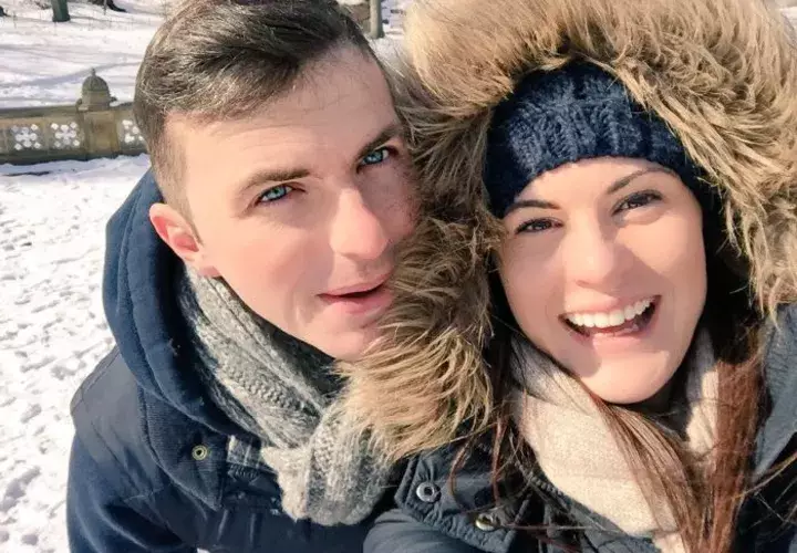 Michael Oliver junto a su esposa. Foto Twitter