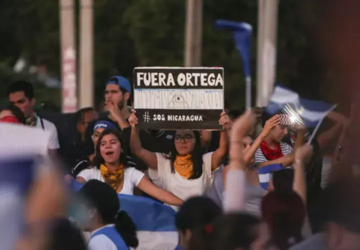 La ciudadanía exige la renuncia de Daniel Ortega. FOTO/EFE