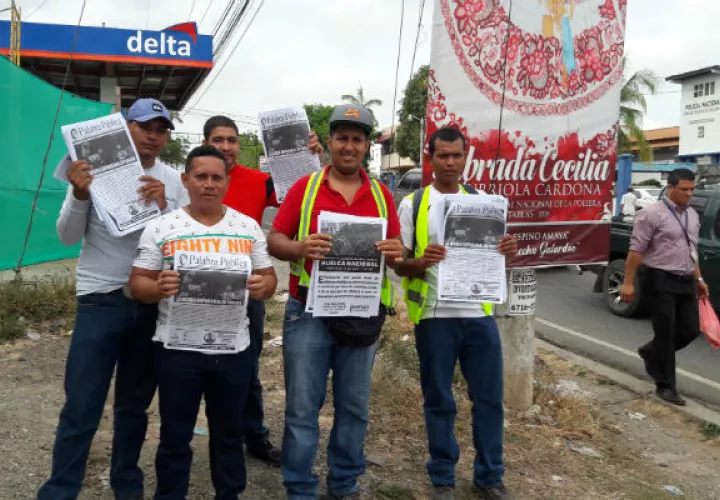 Los obreros en Las Tablas. Foto: Zenaida Vásquez. 