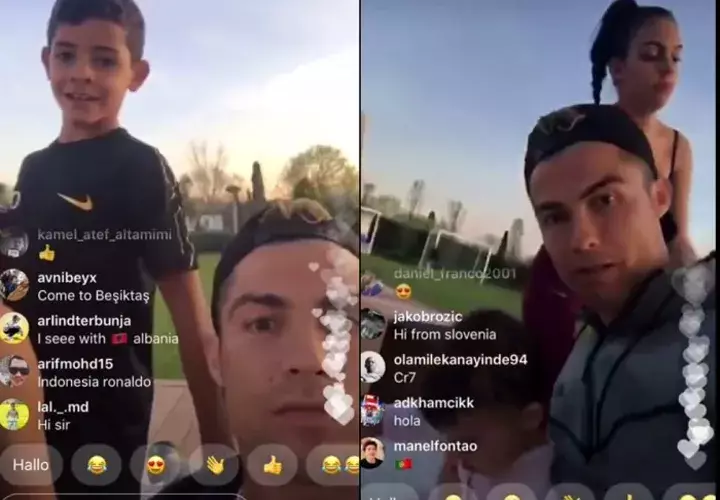Cristiano Ronaldo junto a su familia. Foto Captura