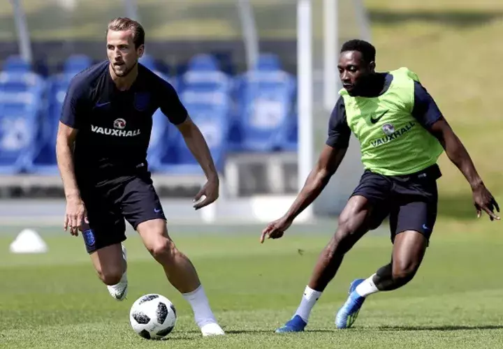 Harry Kane durante  los entrenamientos de Inglaterra.