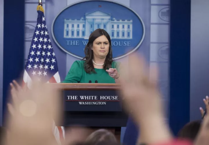 Portavoz de la Casa Blanca, Sarah Huckabee Sanders. FOTO/AP