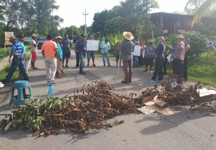 Los lugareños cerraron la vía, hasta con ramas de árboles. Foto: Elena Valdez. 