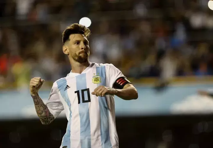 Lionel Messi, celebrando el gol ante Haití. Foto EFE