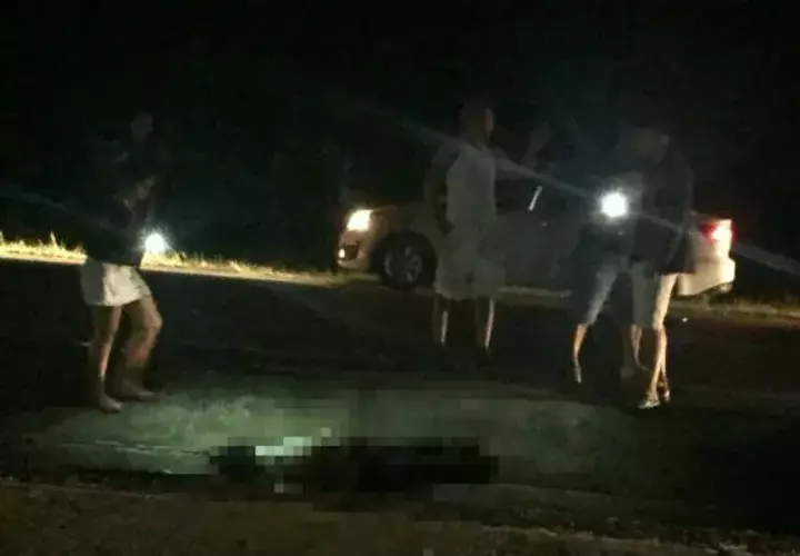 Lugar, donde falleció el motorizado. @TraficoCPanama