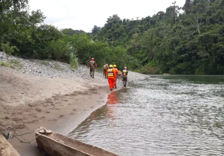 El operativo fue aguas abajo del río Calovébora. Foto: José Manuel Adames.