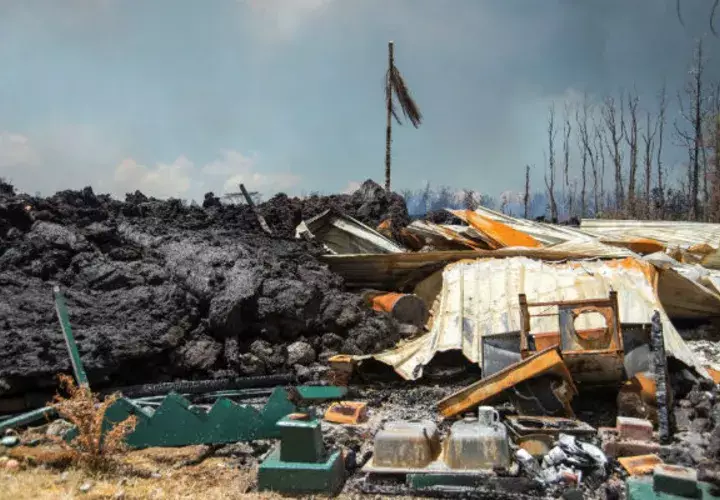 Daños ocasionados por el volcán Kilauea. FOTO/AP