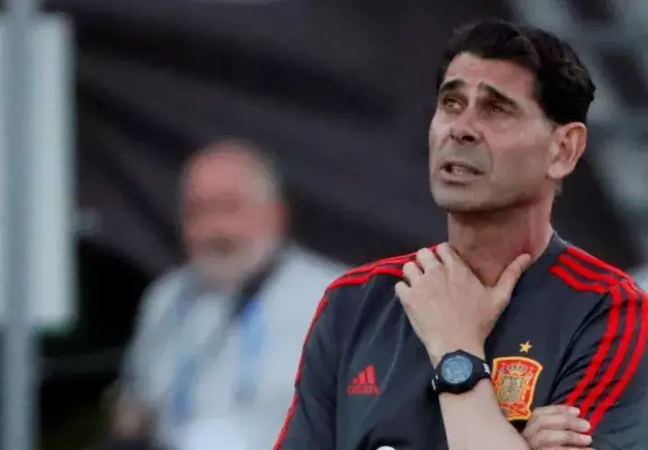 Hierro durante el entrenamiento del seleccionado español. /Foto EFE