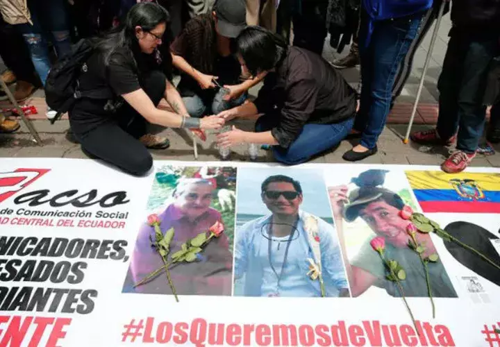 Fotografía del 13 de abril de 2018, de una manifestación en rechazo al asesinato. Foto: EFE  