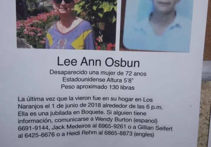 Ofrecen una recompensa por informes de la ciudadana norteamericana,. Fopto/José Vásquez