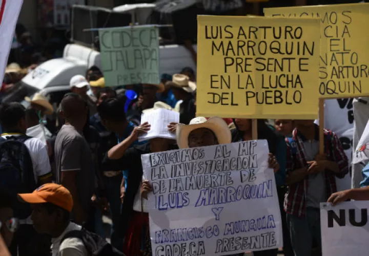 Los campesinos están disgustados y exigen la salida del presidente guatemalteco Jimmy Morales. FOTO/EFE