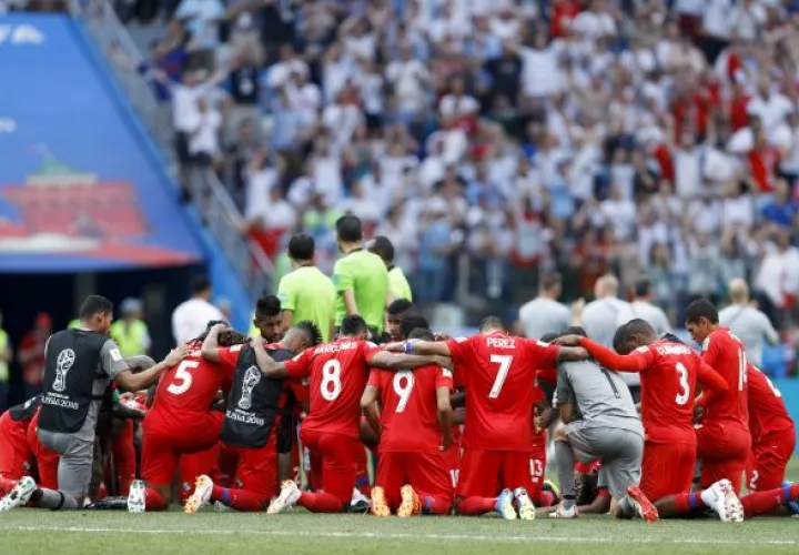 Equipo panameño al final del partido Foto AP
