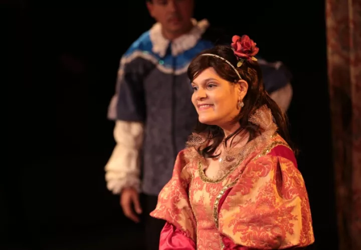 En la obra "La fierecilla domada", en el teatro La Quadra. /Foto Archivo. 