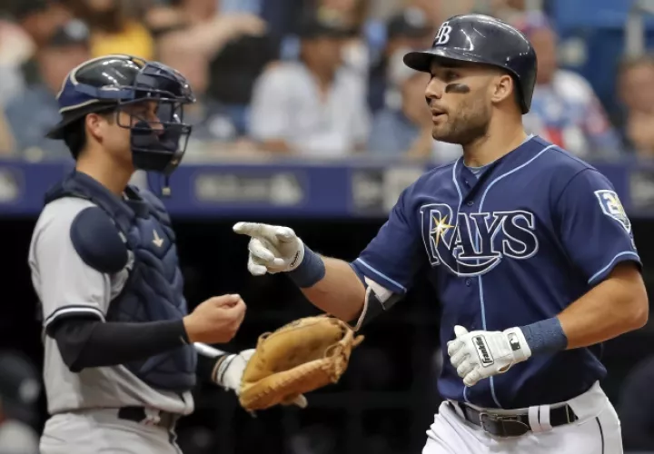 Kevin Kiermaier  anota para los Tampa Bay Rays. /Foto AP