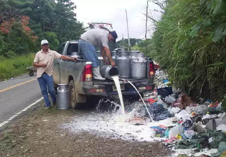 Cerca de 4,000 litros de leche se dañaron. /Foto Cortesía
