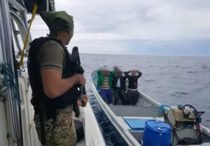 Al momento de la detención en Punta Burica.