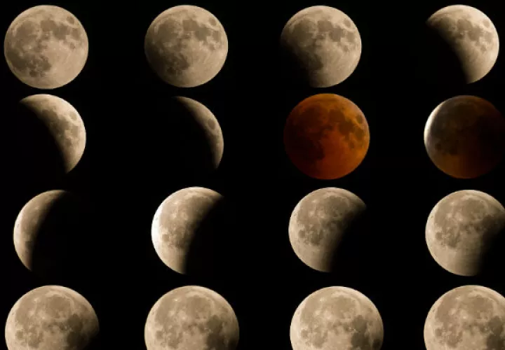 Fases del eclipse captadas desde Kuwait.