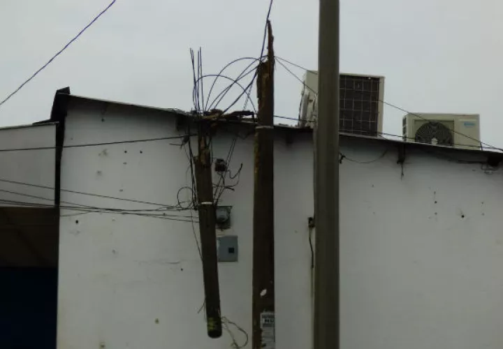  La condición del poste, provocó que el mismo se fracturara. Foto: Thays Domínguez. 