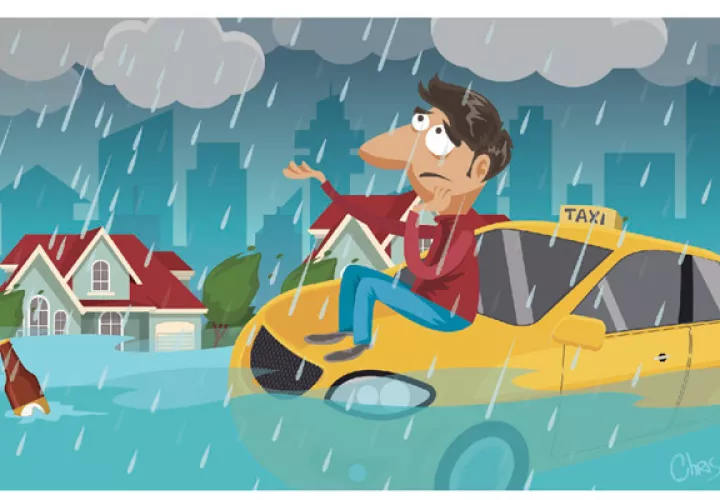 Varios sectores de la ciudad fueron afectados por la fuerte lluvia.