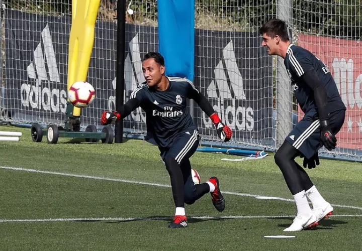 Keylor Navas durante un entrenamiento del Real Madrid. Foto EFE
