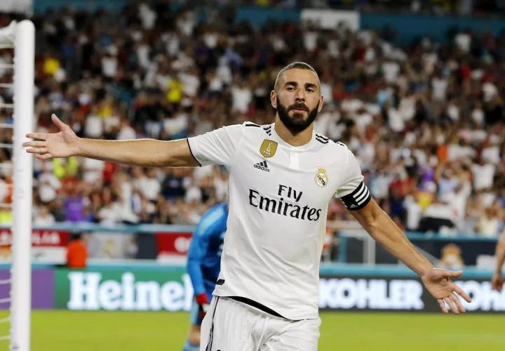 Karim Benzema el único tanto del Real Madrid. Foto EFE