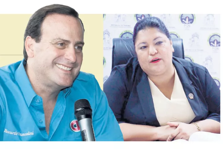 Riccardo Francolini Arosemena y la fiscal Tania Sterling. 