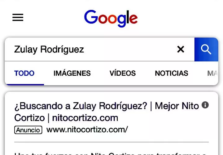 Se trata de una sugerencia en Google que la diputada Zulay Rodríguez calificó como una desesperación.