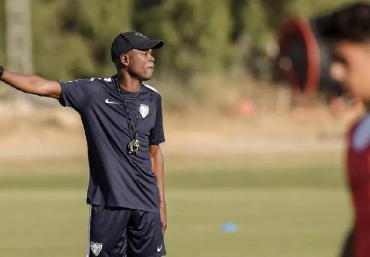 Julio Dely Valdés en entrenamiento del Málga B. Malaga /Foto FC/Facebook