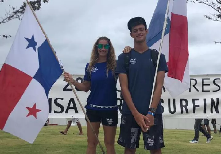 Sonia junto a su hijo en el evento internacional. /Foto Cortesía/COP