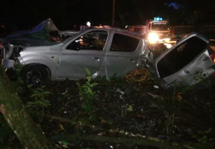  El exceso de velocidad pudo haber ocasionado el accidente de tránsito en Chiriquí. Foto: José Vásquez. 