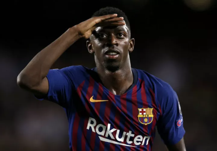 Demebélé festeja su gol. Foto:AP 