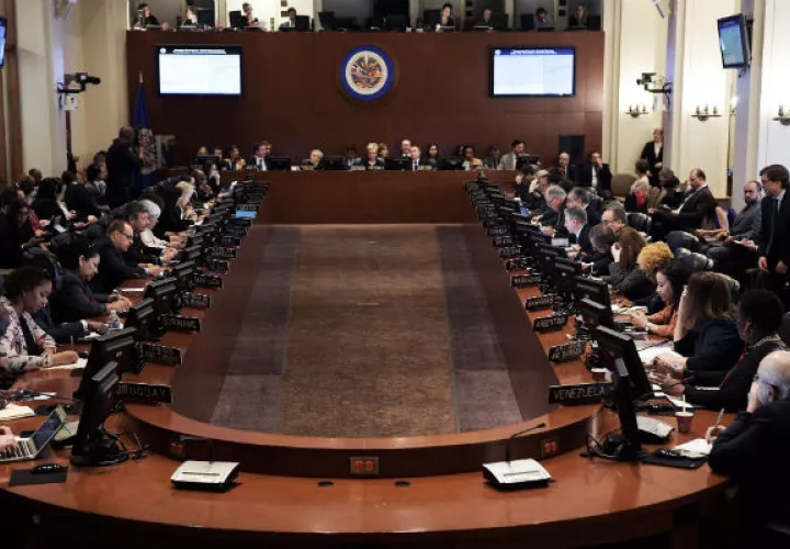  Vista  de la reunión extraordinaria del Consejo Permanente de la OEA sobre Bolivia, en Washington. Foto: EFE.