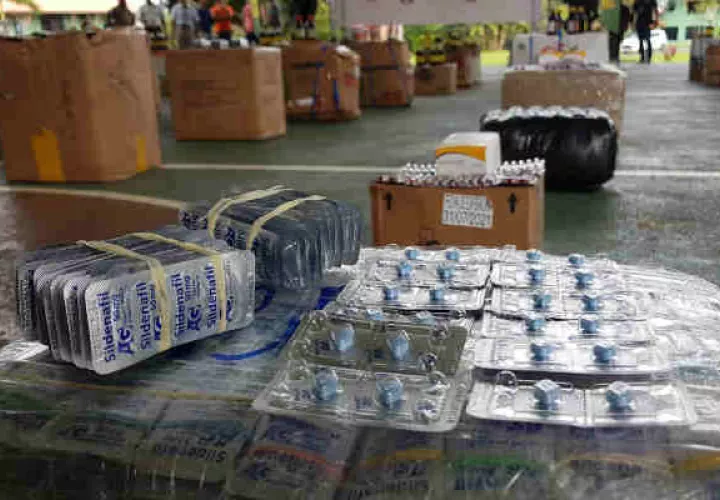 Colombianos y dominicano involucrado en caso de presunto contrabando de medicamentos. Foto/Cortesía