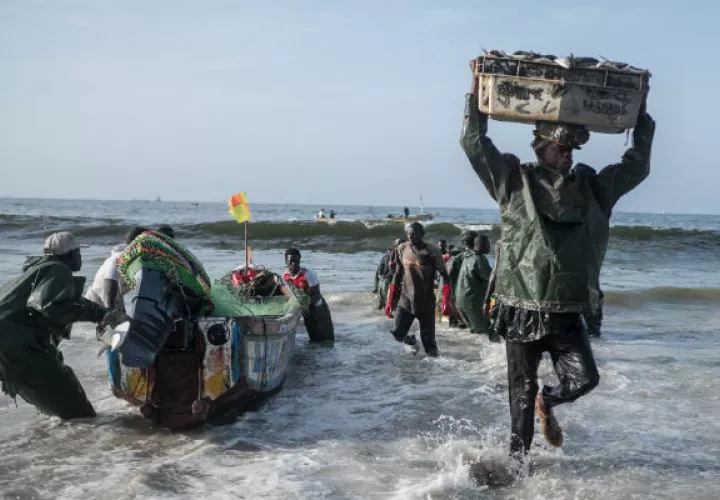 El Hadji Macoura Diop, un pescador senegalés, volvió a casa tras no poder llegar a Europa. Lo intentó dos veces. Foto/ Yagazie Emezi para The New York Times.