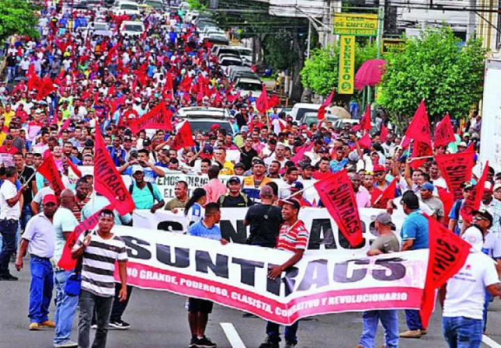 Suntracs anunció que la marcha será a partir de las 2:00 de la tarde. Foto: Panamá América.