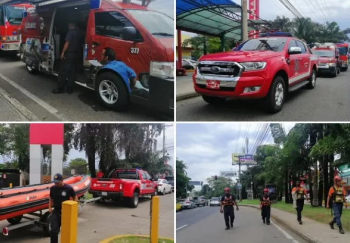 Bomberos y Sinaproc mantienen la búsqueda del hombre que se lanzó al Río Juan Díaz. Foto: Bomberos y Sinaproc.