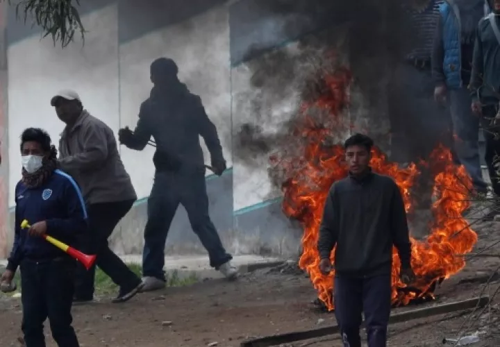 Simpatizantes de Evo protestan. FOTO/AP