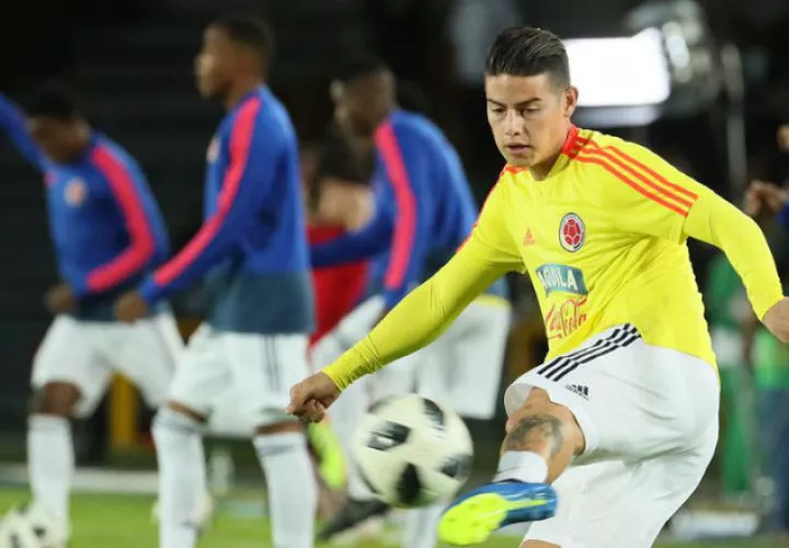 James Rodríguez se lesionó entrenando en Colombia. Foto EFE