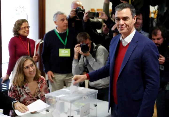 el presidente interino, Pedro Sánchez, venció en los comicios, pero sin una  mayoría para gobernar. FOTO/EFE
