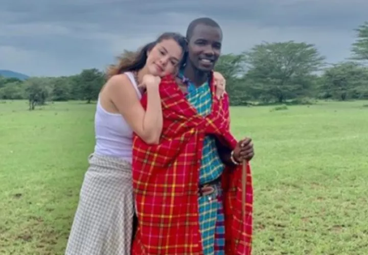 Selene Gómez en una de fotos de su viaje a África.