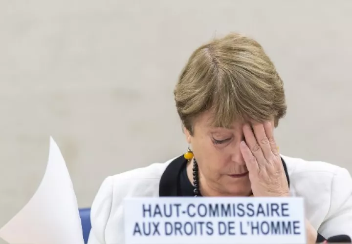 La alta comisionada de la ONU para los derechos humanos, Michelle Bachelet, presenta al Consejo de Derechos Humanos del organismo internacional información actualizada sobre la situación en Venezuela, este miércoles, en la sede de las Naciones Unidas en Ginebra (Suiza). FOTO/EFE