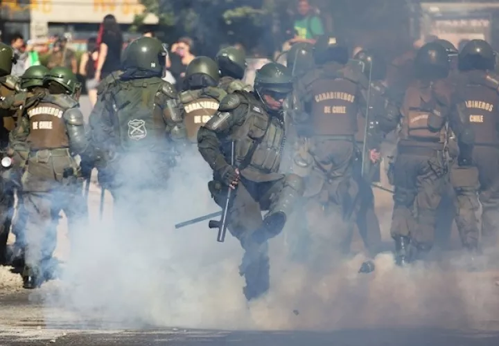 Plaza Italia es una rotonda que separa el centro de la capital chilena de los barrios más acomodados y que ha sido el epicentro de esta crisis.