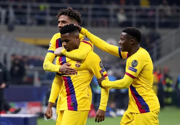 Ansu Fati se convirtió en el jugador más joven en marcar en toda la historia de la  Champions. 