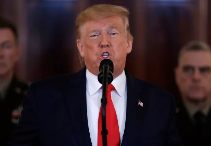 El presidente de Estados Unidos, Donald Trump, tuvo una alocución televisada desde la Casa Blanca. Foto AP
