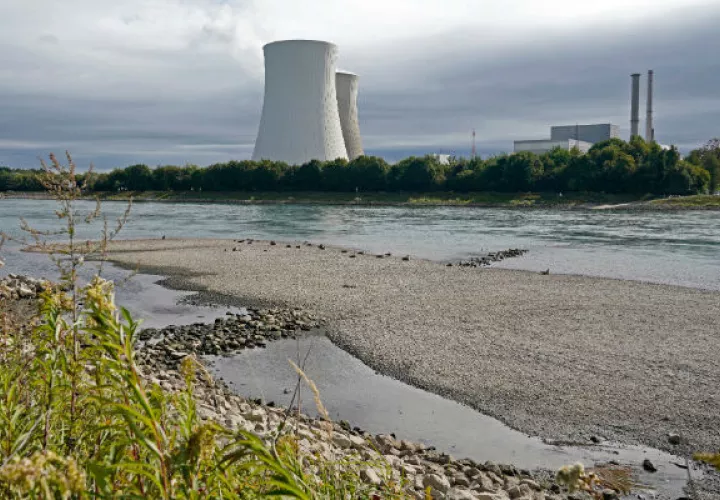 La planta nuclear en Philippsburg, Alemania, cerró el 31 de diciembre. La última planta nuclear cerrará para el 2022. Foto / Ronald Wittek/EPA, vía Shutterstock.