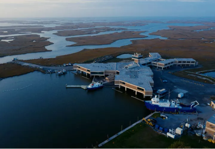 El Centro Marino W.J. DeFelice toma acciones para mitigar el riesgo de inundación al aumentar el nivel del mar. Foto / Bryan Tarnowski para The New York Times.
