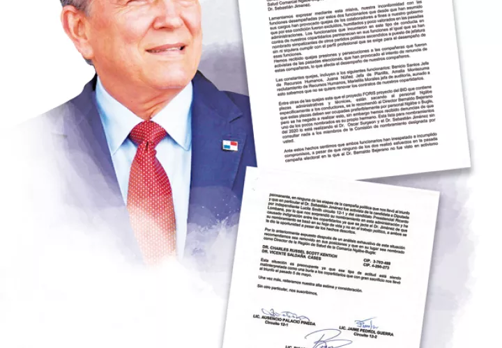 Carta enviada por miembros del PRD a Laurentino Cortizo.