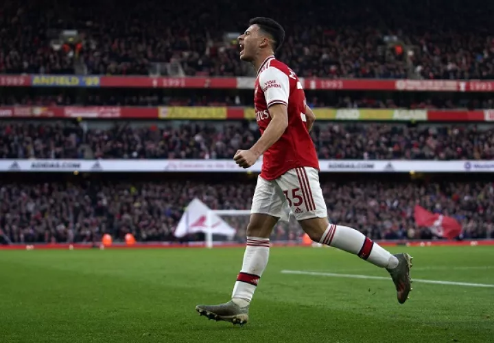 Martinelli festeja su gol. Foto:AP