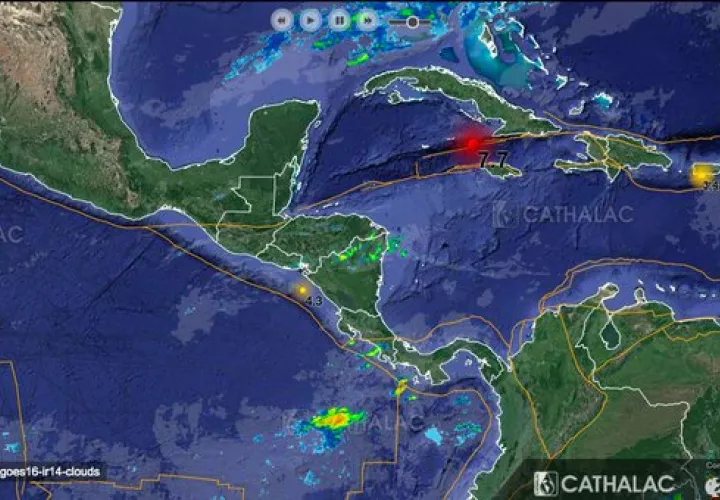 El terremoto ocurrió a diez kilómetros de profundidad del lecho marino entre la isla de Jamaica y Cuba. Foto: Sinaproc.